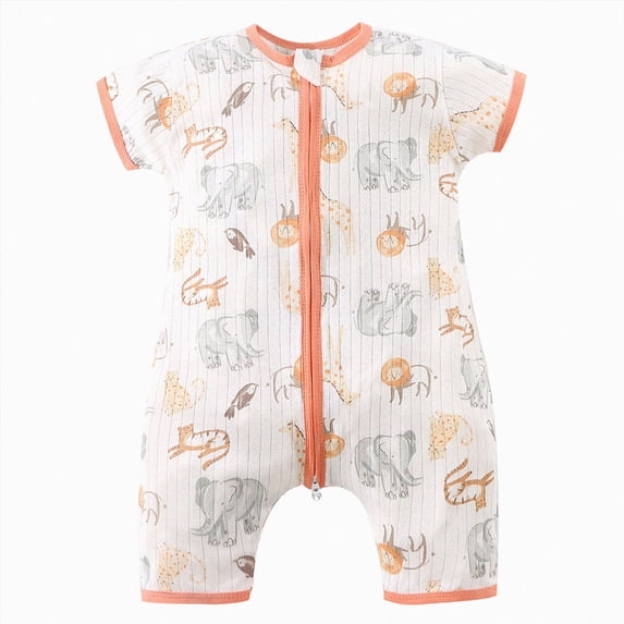 Baby Onesies Boy Baby Rompers Summer Newborn High Stretch Solid Color Breathable Cotton With Front Button Closure