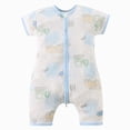 thumbnail image 1 of Baby Onesies Boy Baby Rompers Summer Newborn High Stretch Solid Color Breathable Cotton With Front Button Closure, 1 of 8