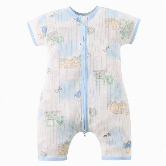 Baby Onesies Boy Baby Rompers Summer Newborn High Stretch Solid Color Breathable Cotton With Front Button Closure
