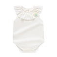thumbnail image 1 of Baby Onesies Boy Girls Soft Round Neck Romper Baby Bodysuit White 11-16 Months, 1 of 2