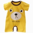 thumbnail image 1 of Baby Onesies Boy Pure Cotton Short Sleeved Thin Open Crotch Romper Baby Bodysuit Boy Baby Boy Cartoon Print Jumpsuit, 1 of 7