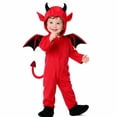 thumbnail image 1 of Baby Onesies Boy Toddler Baby Red Devil Costume Cute Hooded Jumpsuit with Wings Boys Girls Zip up Fleece Footed Romper Outfits, 1 of 9