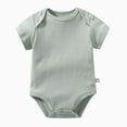thumbnail image 1 of Baby Onesies Boy Unisex-Baby Short Sleeve Soft Solid Bodysuits for Newborn Cotton One-piece Boy Girl Summer Clothes, 1 of 4