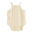 thumbnail image 1 of Baby Onesies For Baby Boy Bodysuits Soft Girls Sleeveless Solid Jumpsuit Summer Infant Boy Clothes One Piece Romper Beige 0-3 Months, 1 of 4