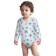 Baby Onesies Funny Cute Dog Blue Cotton Long Sleeve Onesies