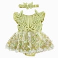 thumbnail image 1 of Baby Onesies Girl Baby Girl Clothes Infant Summer Outfits Cute Butterflies Mesh Ruffle Sleeveless Romper Headband Set, 1 of 4