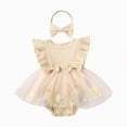 thumbnail image 1 of Baby Onesies Girl Baby Girl Mesh Princess Crawling Romper Skirt Headband 2-Piece Set Comfortable Soft Breathable 3 6 12 18 Months, 1 of 5