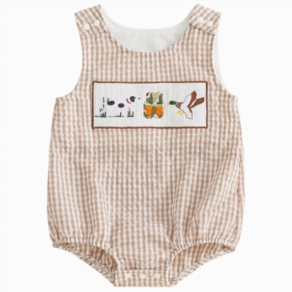 Baby Onesies Girl Golf Theme Print Plaid Sleeveless Romper Bodysuit Summer Toddler Outfit