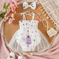 thumbnail image 1 of Baby Onesies Girl Infant Girls Sleeveless Polka Dot Mesh Romper with Headband Baby Boy Romper White 3-6 Months, 1 of 6