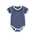 thumbnail image 1 of Baby Onesies Girls Soft Ribbed Romper Breathable Casual Baby Rompers Girl Blue 9-12 Months, 1 of 3