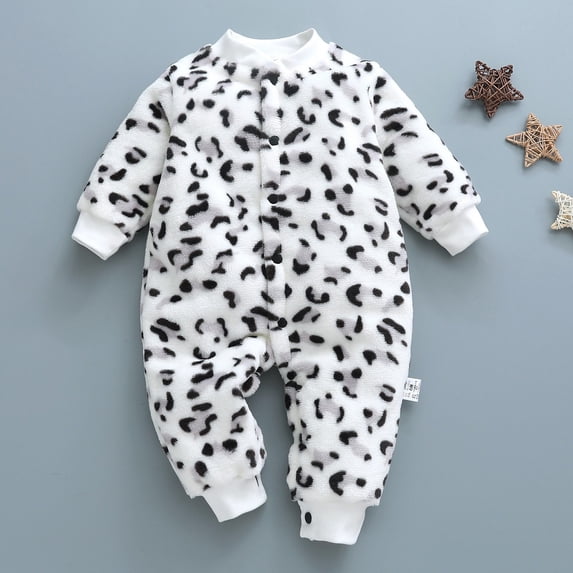 Baby Onesies Newborn Infant Fleece Thick Warm Jumpsuit Romper Baby Bodysuit White 0-3 Months