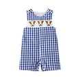 thumbnail image 1 of Baby Onesies for Boys Newborn Baby Boys Sleeveless Seersucker Romper One Piece Straps Overalls Striped Jumpsuit Summer Smocked Clothes, 1 of 7