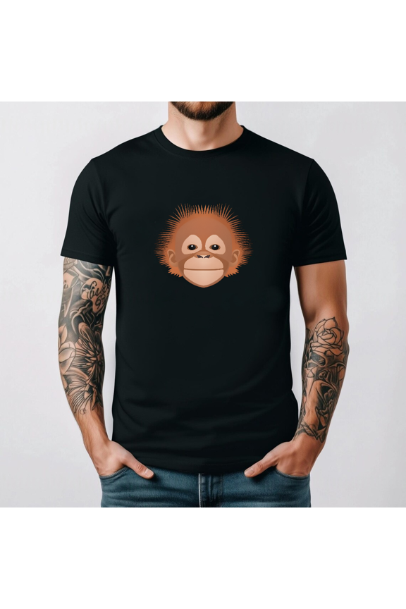 Baby Orangutan Face Cute Primate Ape Nature Animal Art Unisex T-Shirt, S-3XL