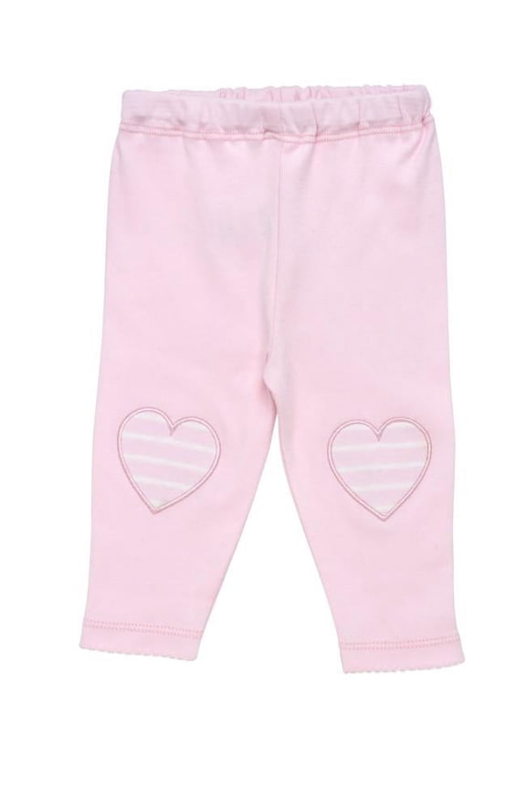 Baby Organic Cotton Pale Pink Legging with Heart Knee Patches