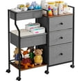 thumbnail image 1 of 3 Tier Diaper Organizer & Storage Cart for Nursery, Bedroom, Changing Table with Dividers & Drawers, 1 of 7