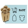 thumbnail image 1 of Baby Outfit Bottle Carriage Text Rubber Stamp Set for Scrapbooking Crafting Stamping - Medium 1 Inch, 1 of 7
