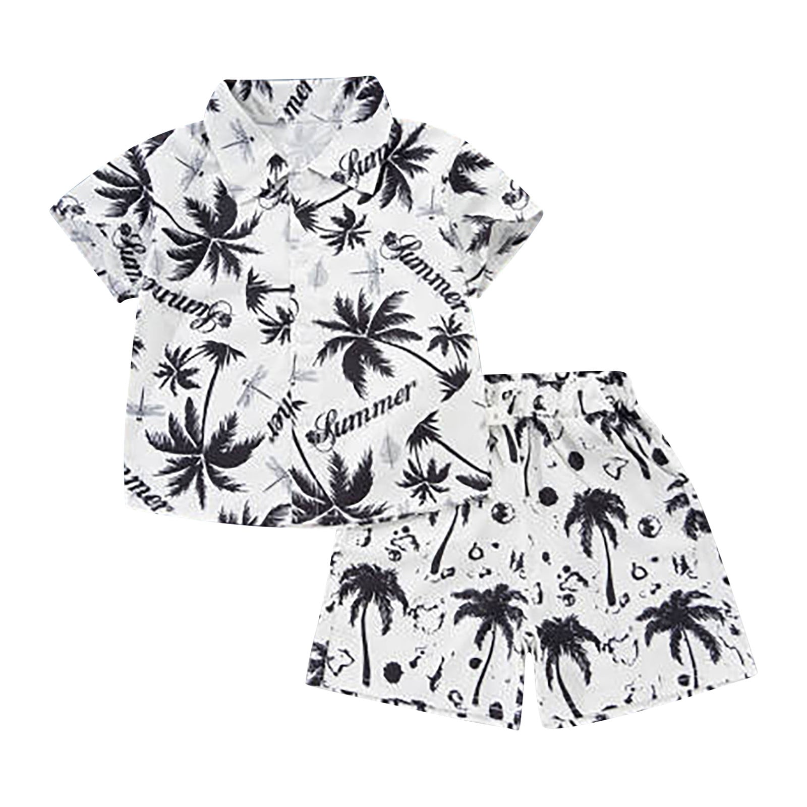 Baby Outfits Boy Hawaiian Style Toddler Kids Boys Tropical Print Shirt ...