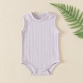 thumbnail image 1 of Baby Outfits Boy Solid Color Bodysuit Sleeveless Baby Girl Clothes for 6-9 Months, 1 of 4