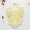 thumbnail image 1 of Baby Outfits Cute Pattern Embroider Ruffle Sleeveless Romper Bodysuit Toddler Girl Clothes for Baby Girl 12-18Months, 1 of 7