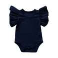 thumbnail image 1 of Baby Outfits For Girls Solid Toddler Girl Summer Outfits Ruffle Short Sleeve Newborn Outfit Baby Girl Outfits 0-6 Months Boys Girls Fashion, 1 of 4