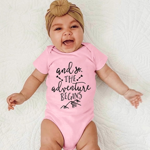 Baby Outfits Girl Funny Cartoon Print Bodysuit Short Sleeve Clothes for Girls 9-12 Months