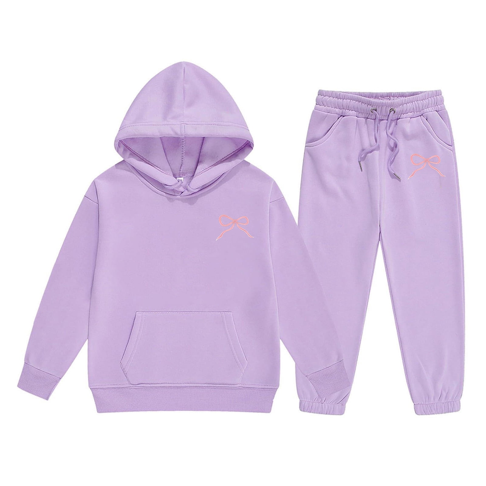 Baby Outfits Girl Girls Set Winter Fleece Hoodie Joggers Casual With Stylish Print Girl Clothes ...