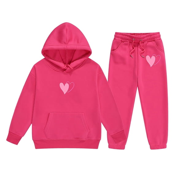 Baby Outfits Girl Girls Set Winter Fleece Hoodie Joggers Comfy Casual ...