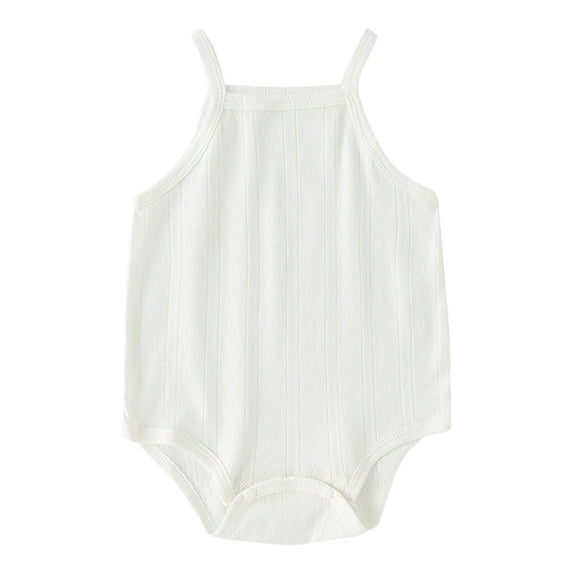 Baby Outfits Girl Solid Color Sleeveless Body Suit Baby Girl Sleepers for 0-3 Months