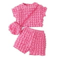 thumbnail image 1 of Baby Outfits Girl Toddler Baby Girls Summer Solid Round Neck Sleeve Top Shorts Bag 3 Piece Set Casual Playwear Baby Girl Outfit Red 3 Years-4 Years, 1 of 7