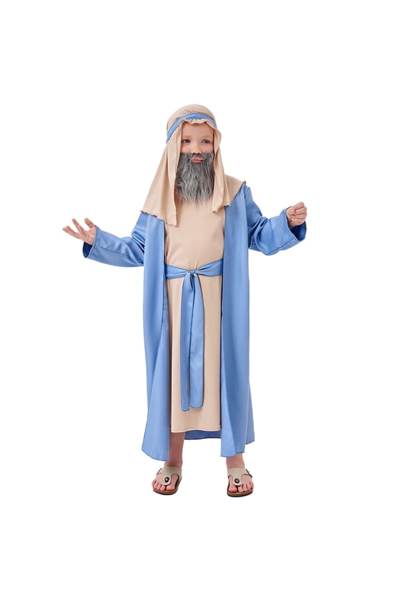 Baby Outfits Kids Boy's Mustache Middle Elders Story Stage Party Performance Clothing Set Toddler Boy Clothes Blue 5 Years-6 Years