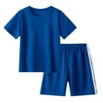 thumbnail image 1 of Baby Outfits Kids Spring Summer Short Sleeve Sports Tshirt Shorts Outfits Daily Toddler Clothes Girls Sky Blue 9 Years-10 Years, 1 of 5