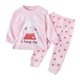 thumbnail image 1 of Baby Outfits Soft Outfits Cartoon Prints Long Sleeve Kid Loungewear Set Toddler Girls Clothes Pink 18 Months-24 Months, 1 of 1