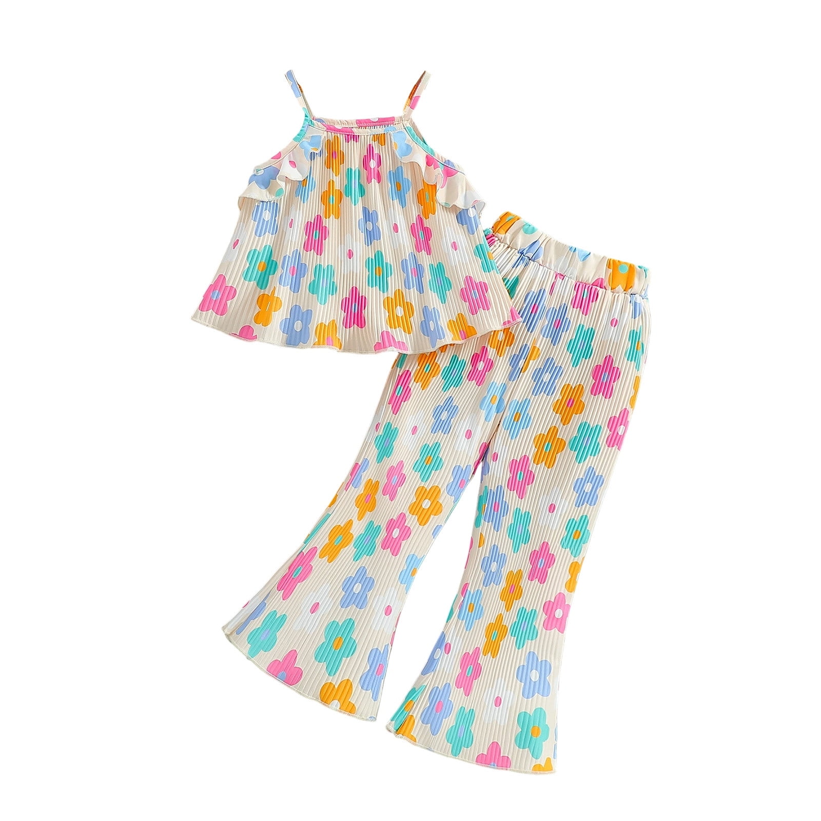 Spring and Autumn Arrival Casual Baby Kids Girls Flowers Pattern Pants main image 1