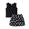 thumbnail image 1 of Baby Outfits Summer Girls Vest Solid Color Top Polka Dot Skirt With 2 Piece Cotton Set Baby Girl Clothes Black 2 Years-3 Years, 1 of 7