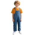 thumbnail image 1 of Baby Overalls Adjustable Straps Denim Overallswith Orange Top Sleeveless Jumpsuit & Rompers Girls Rompers 8-9 Years, 1 of 5