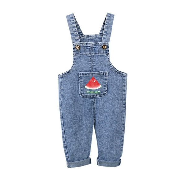 Baby Overalls Boys Denim Long Straight Legs Toddler Sleeveless with Pocket Pants 6 Months-12 Months