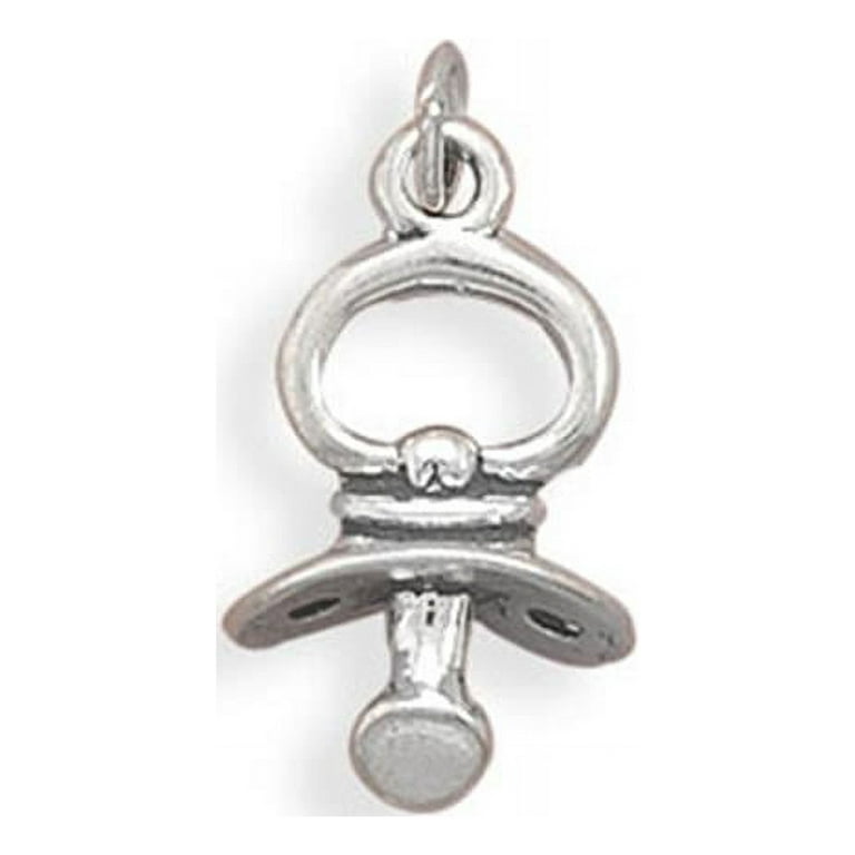 Baby Pacifier Charm Sterling Silver, Made in the USA Baby Pacifier Charm Sterling Silver, Made in the USA