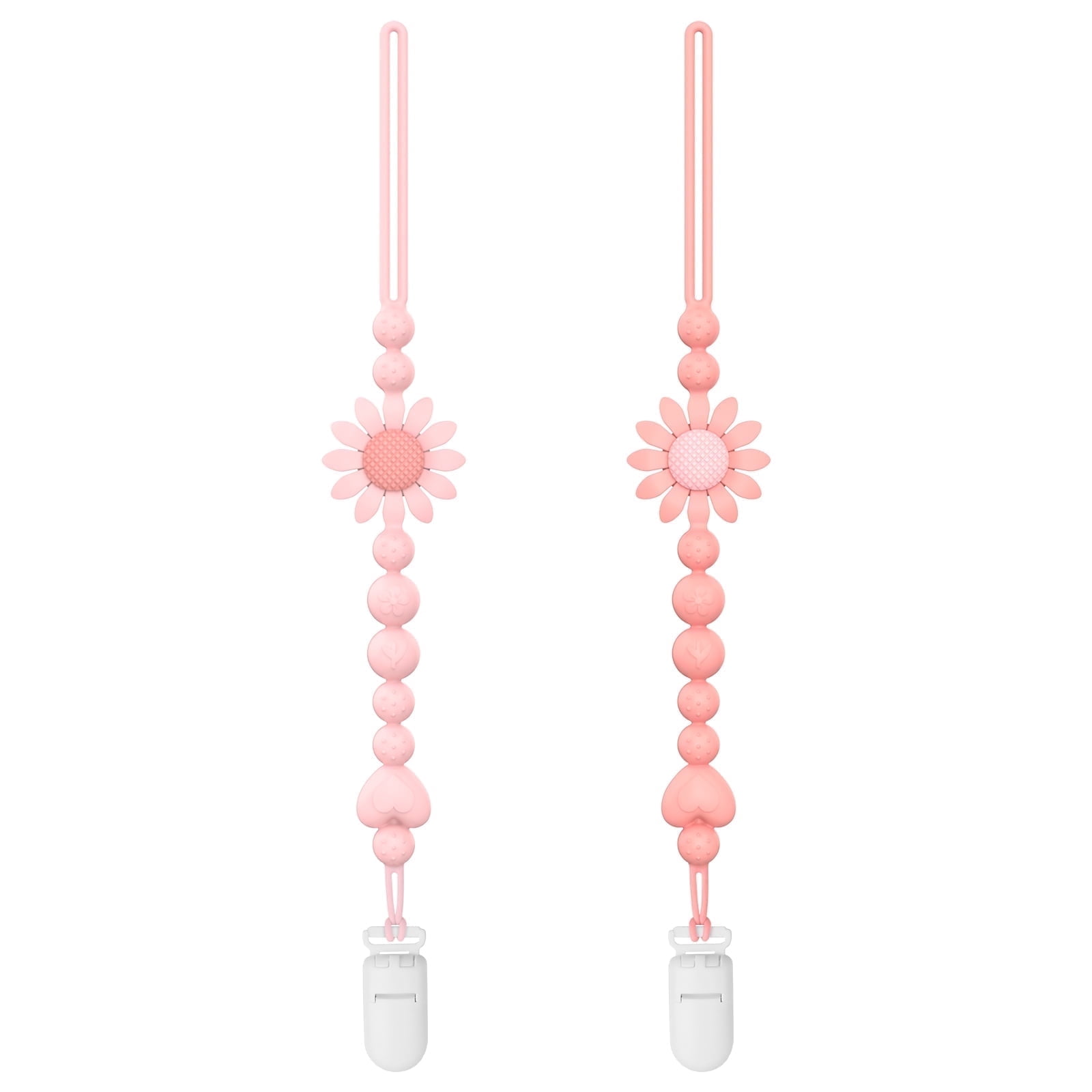 Baby Pacifier Clips One Piece Binky Clip Holder Silicone Teether Clip ...