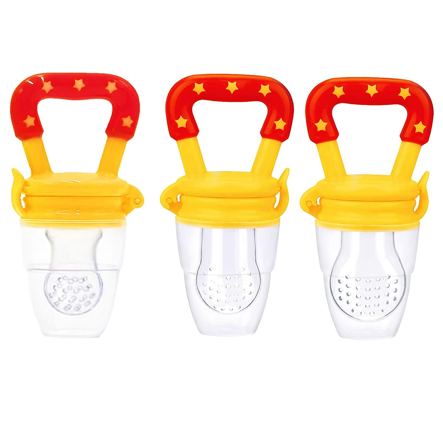 Baby Pacifier Food and Fruit Feeder, Silicone Teether, Yellow