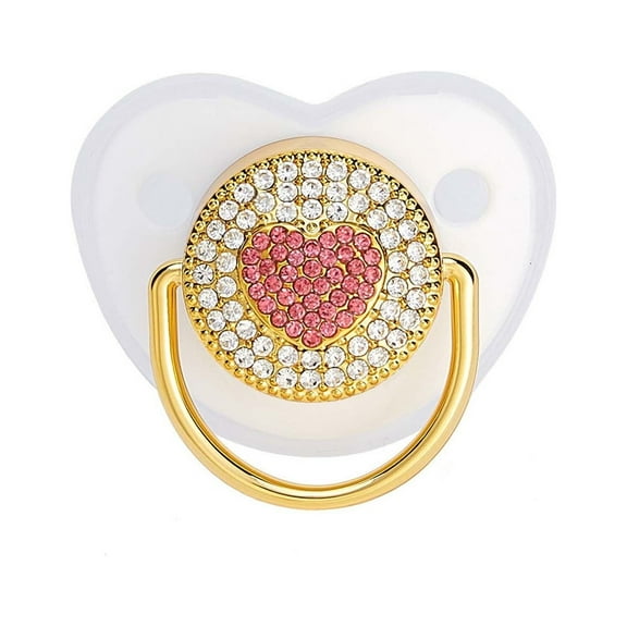 Baby Pacifier Stylish Decoration Infant Bling Pacifier Clip Set for Breastfed Babies, Baby Girl Pacifier Assorted Colors