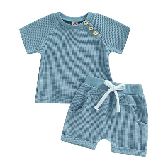 Baby Pajamas Newborn Boy Girl Cute Solid Color Lounge Set 6M 12M 18M 24M 3Y Sleepwear Pjs Nightwear Gender Neutral Baby Clothes