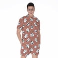 thumbnail image 1 of Baby Panda And Bamboo Pattern Short Sleeve Men'S Rompers, Panda Bear Casual Summer Jumpsuits Outfit, 1 of 4
