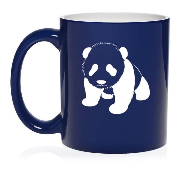 Baby Panda Ceramic Coffee Mug Tea Cup Gift for Her, Him, Friend, Coworker, Wife, Husband, Animal Lover (11oz Blue)