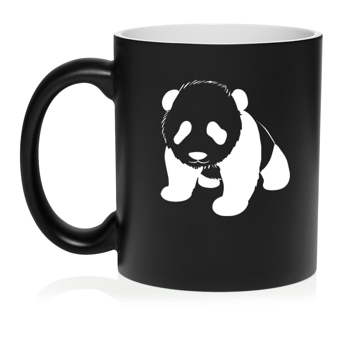 Baby Panda Ceramic Coffee Mug Tea Cup Gift for Her, Him, Friend, Coworker, Wife, Husband, Animal Lover (11oz Matte Black)