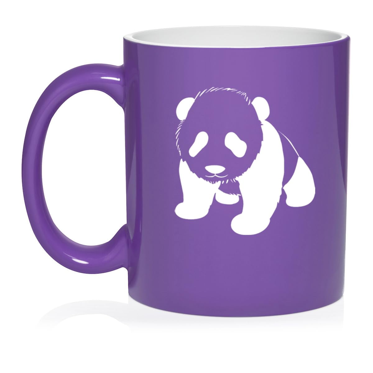 Baby Panda Ceramic Coffee Mug Tea Cup Gift for Her, Him, Friend, Coworker, Wife, Husband, Animal Lover (11oz Purple)