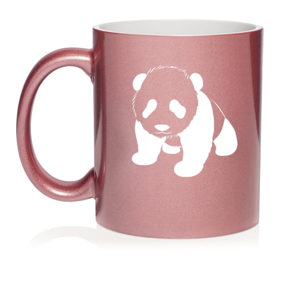 Baby Panda Ceramic Coffee Mug Tea Cup Gift for Her, Him, Friend, Coworker, Wife, Husband, Animal Lover (11oz Rose Gold)