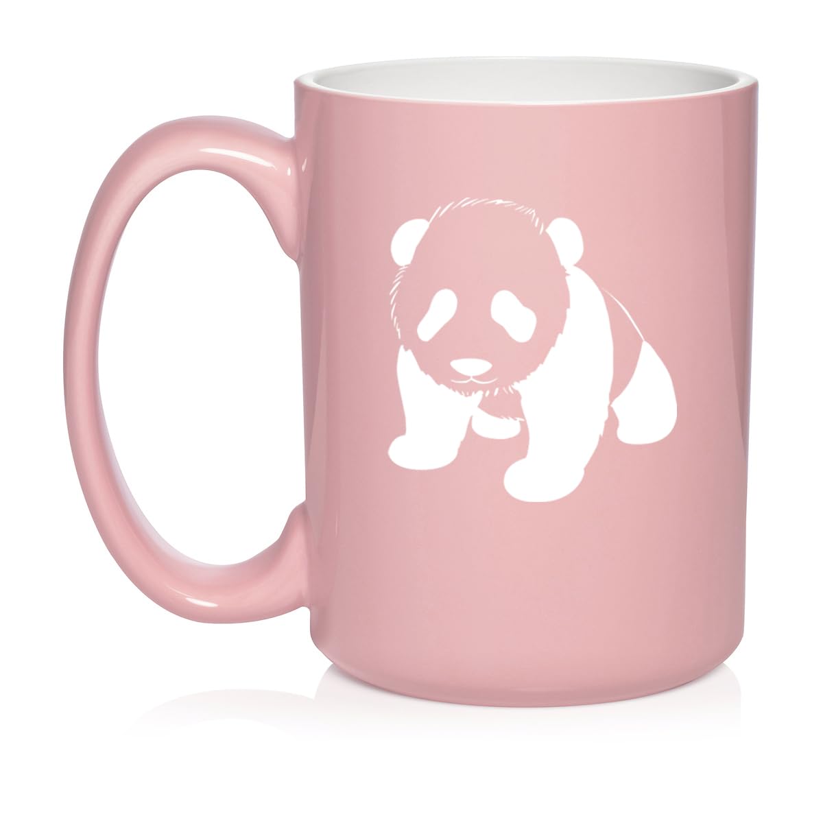 Baby Panda Ceramic Coffee Mug Tea Cup Gift for Her, Him, Friend, Coworker, Wife, Husband, Animal Lover (15oz Light Pink)
