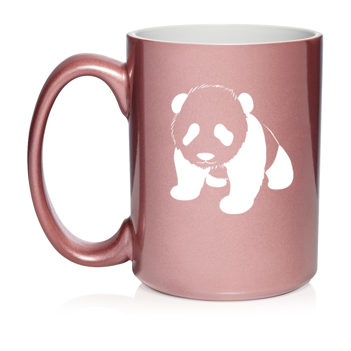 Baby Panda Ceramic Coffee Mug Tea Cup Gift for Her, Him, Friend, Coworker, Wife, Husband, Animal Lover (15oz Rose Gold)