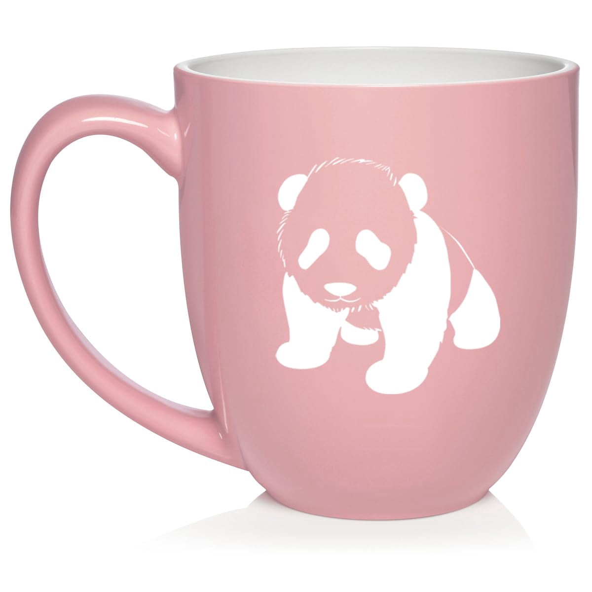 Baby Panda Ceramic Coffee Mug Tea Cup Gift for Her, Him, Friend, Coworker, Wife, Husband, Animal Lover (16oz Light Pink)