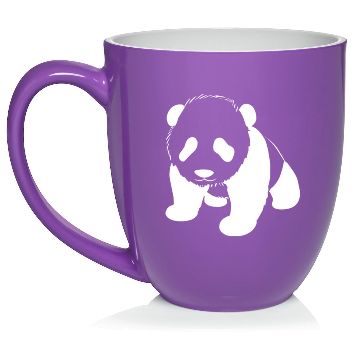 Baby Panda Ceramic Coffee Mug Tea Cup Gift for Her, Him, Friend, Coworker, Wife, Husband, Animal Lover (16oz Purple)